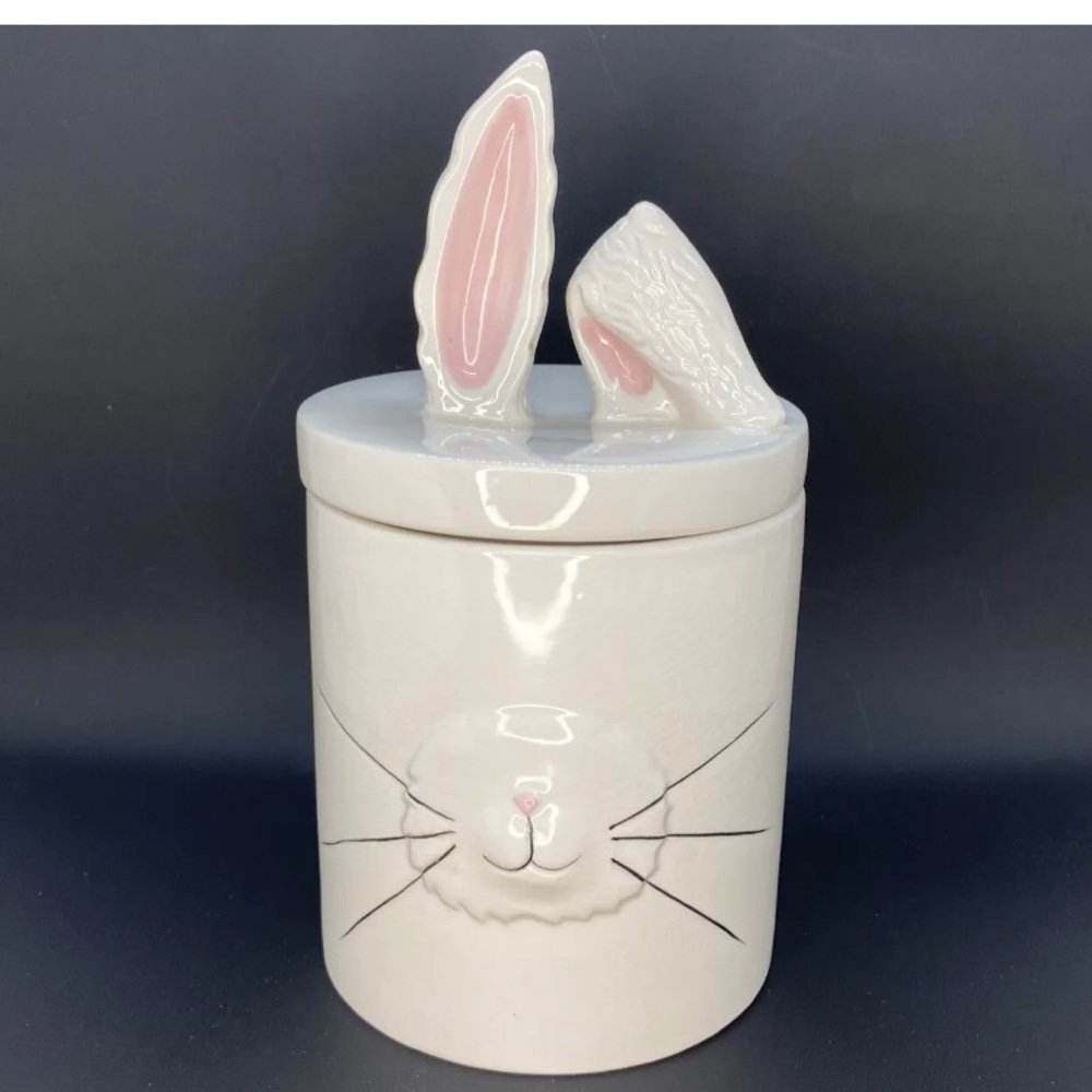 Rae Dunn Bunny Face w/Rabbit Ears Lid Reversible Canister